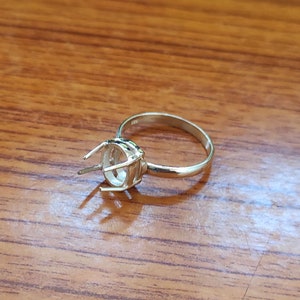 925 Sterling Silver Collet Prong Oval Ring, Plain Prong Cup Open Blank Setting For Making Ring 6x4 MM To 30x35 MM, DIY Jewelry Supplies