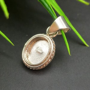 925 Sterling Silber oval Lünette Anhänger, DIY Schmuck Setting (6 x 4 MM bis 35 x 40 MM)