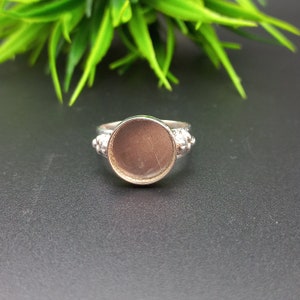 Massiver 925 Sterling Silber Lünette Schalen-Ring-Rohling, DIY Schmuckzubehör (3-50 MM)