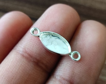 純度925スターリングシルバー製マーキーズベゼルコネクター、DIYジュエリー用品（3×5mm～12×24mm）