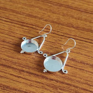 925 Sterling Silver New Design Collet Round Bezel Cup Close Blank Earring, Setting For Making Earring 3x3 To 40x40 MM, DIY Jewelry Supplies