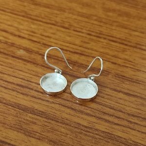 925 Sterling Silver Plain Bezel Cup Round Close Blank Collet Earring, Setting For Making Earring 3X3 To 40x40 MM, DIY Jewelry Supplies