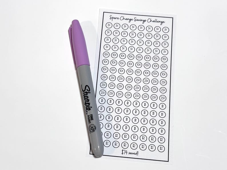 DIGITAL A6 Spare Change Savings Challenge - Etsy