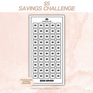 DIGITAL A6 5 DOLLAR Savings Challenge