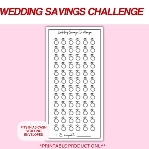 DIGITAL A6 Wedding Savings Challenge
