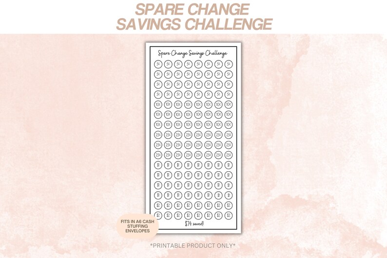 DIGITAL A6 Spare Change Savings Challenge - Etsy