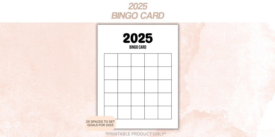 DIGITAL 2025 BINGO CARD - Etsy