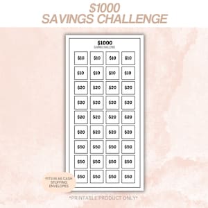 DIGITAL A6 1000 DOLLAR Savings Challenge