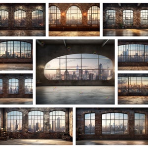 Overlooking Design Backdrop Urban Loft Brick Wall Photography Backdrops: City View Studio ...