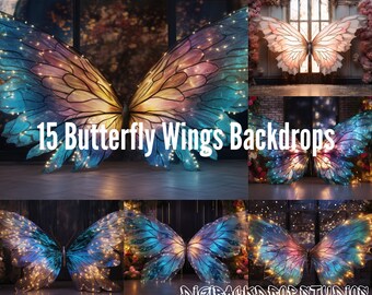 Neon Butterfly Wings Backdrops: Boho Maternity Photography (Digital Download)