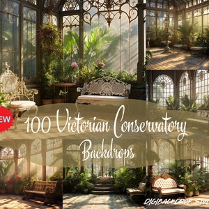 Victorian Conservatory Digital Background: Photography Overlay (PNG/JPG)