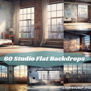 Urban Loft Digital Backdrops: Brick Wall Photography Scenes (Digital Download)