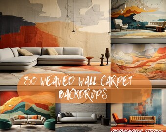 Weaved Wall Carpet Digital Backdrop: Rustic Studio Photography (PNG & JPG)