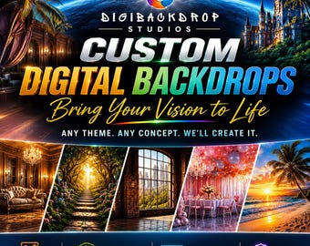 50 Custom Digital Backdrops | Personalized High-Resolution PNG & JPG Digital Backgrounds for Photography - Virtual Creators
