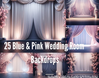 Wedding Backdrop: 25 HD Elegant Curtain Overlays (Digital Download)