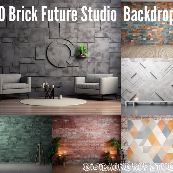 Digital Background for Fine Art Photography Photoshop Brick Wall Studio Flat Digital Zoom Backgrounds Model Overlay Backdrop High Res PNG