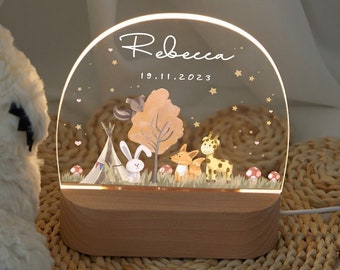 Personalisiertes Babynachtlicht, Babynachtlampe, Babygeschenk Geburt, individuelles Babygeschenk, Ostergeschenk, Taufgeschenk, Nachttischlampe