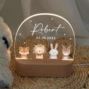 Personalized night light, cute baby acrylic night light, soft baby night light, charming night light for children, baby christening gift