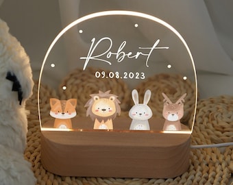 Personalized night light, cute baby acrylic night light, soft baby night light, charming night light for children, baby christening gift