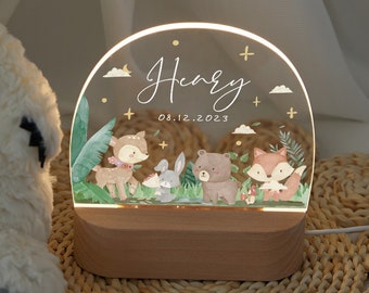 Personalized night light for baby and kids, cute baby acrylic night lamp, soft night light, charming night light for kids, christening gift