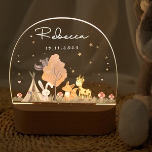 Personalized night lamp with baby names, baby night lamp, baby gift birth, custom baby gift, New Baby Gift, christening gift, bedside night