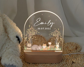 Easter Baby night light gift, personalized night light with baby name and birth date, easter gift, baby birth gift, baby gift, bedside lamp