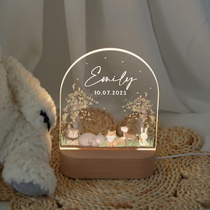 Easter Baby night light gift, personalized night light with baby name and birth date, easter gift, baby birth gift, baby gift, bedside lamp