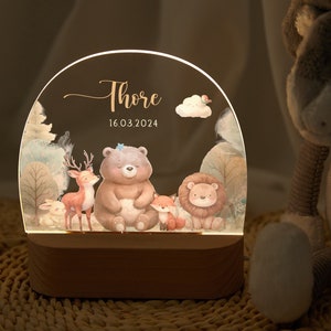 Personalized Baby night light, Night light, baby night lamp, baby birth gift, christening gift, personalized baby gift, bedside lamp zdjęcie 1