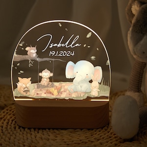 Personalized baby night light easter gift, animal lamp, baby gift birth, christening gift, children's room, birthday gift, bedside lamp