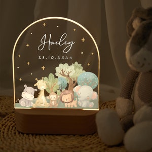 Personalized night light baby, animal night light, baby gift birth, easter gift, birthday gift, nursery decor, bedside