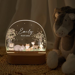 Personalized baby night lamp, acrylic night light, baby gift birth, baby gift personalized, christening gift, christmas gift, bedside lamp zdjęcie 3