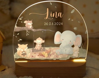 Regalo personalizado de luz nocturna de Pascua para niños, lámpara de animales, nacimiento de regalo de bebé, regalo de bautizo, habitación de los niños, regalo de cumpleaños, lámpara de noche