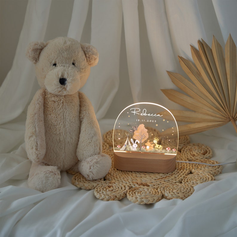 Personalized night lamp with baby names, baby night lamp, baby gift birth, custom baby gift, New Baby Gift, christening gift, bedside night image 7