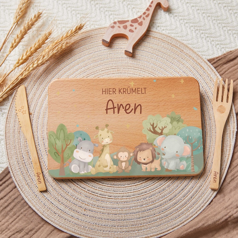 Personalized breakfast board for children, wooden board with unique wishing, breakfast board, Baby Shower gift, wooden board, Gift Birth zdjęcie 9