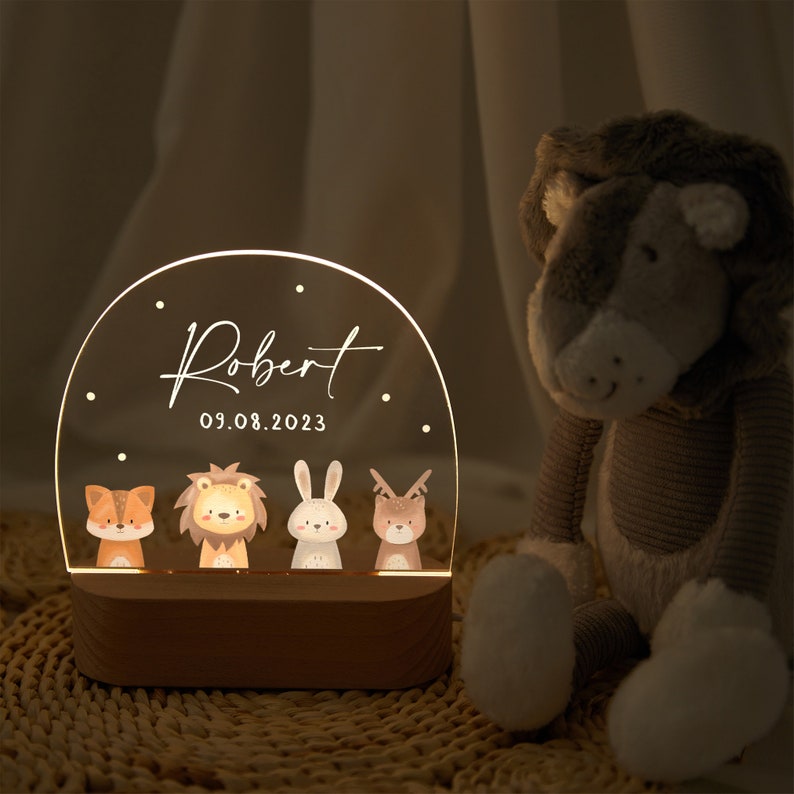 Night light kids, baby gift birth, baptism gift, baby gift personalized, easter gift, christening gift, birthday gift, bedside lamp Design 5