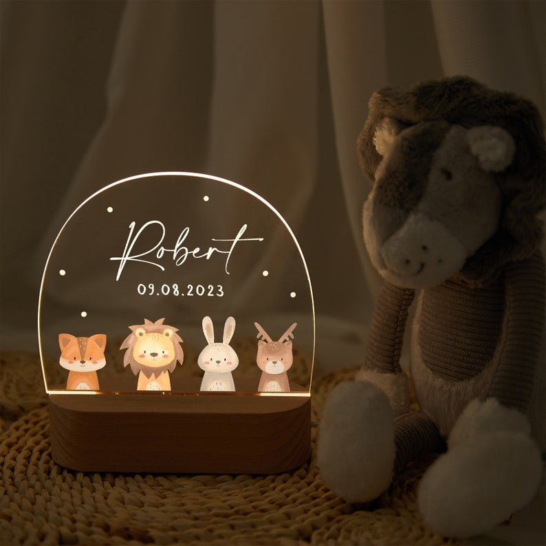 Nachtlicht Kinder, Baby Geschenk Geburt, Taufgeschenk, Baby Geschenk personalisiert, Ostergeschenk, Taufgeschenk, Geburtstagsgeschenk, Nachttischlampe Bild 7