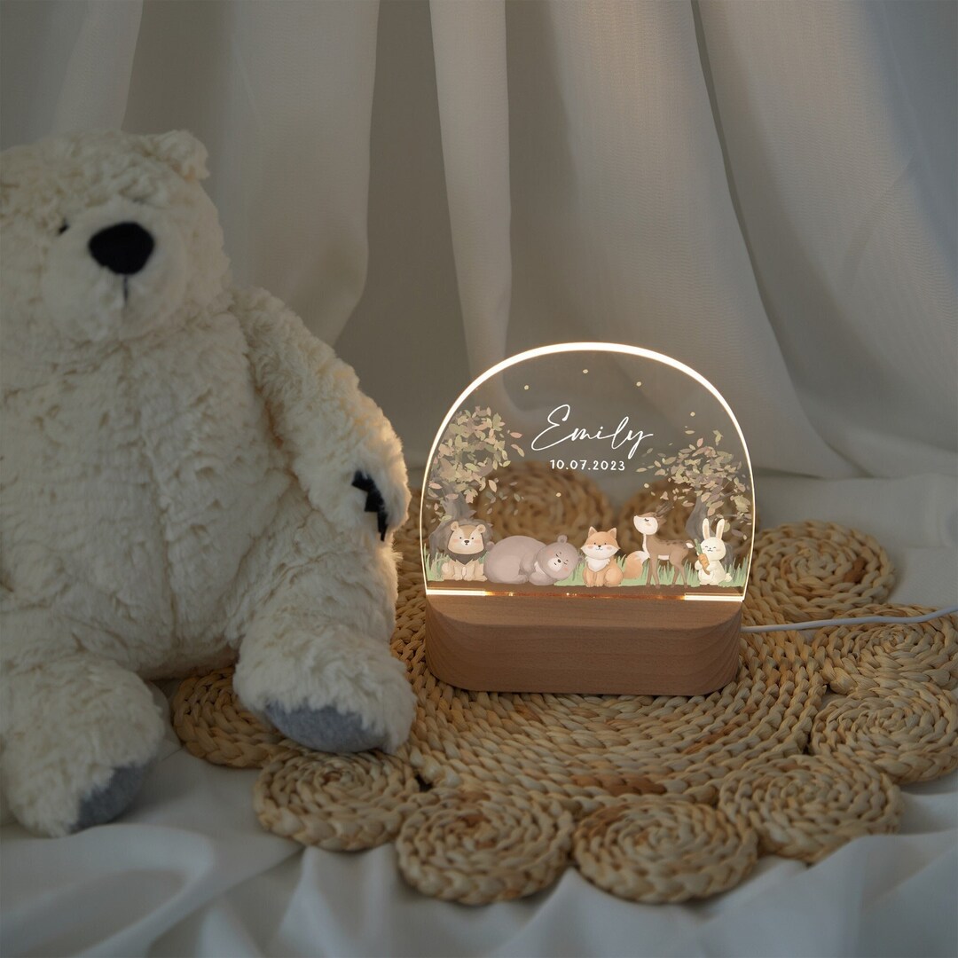 Personalized Baby Night Lamp, Acrylic Night Light, Baby Gift Birth