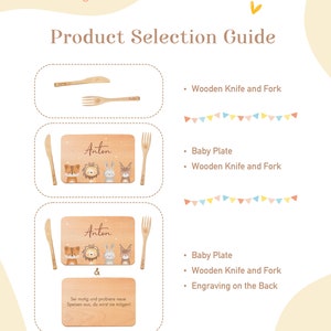 Benutzerdefinierte Baby-Ostern-Teller-Geschenk mit kindersicherem Holzmesser und gabel, personalisiertem Kinder-Speiseset, Holzbrett mit Namen, Kinderfütterungsset Bild 5