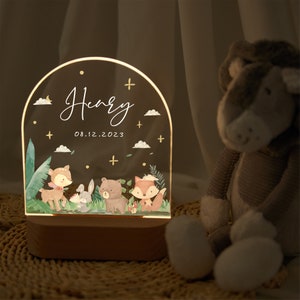 Veilleuse pour bébé personnalisée, jolie lampe de nuit en acrylique pour bébé, veilleuse douce pour bébé, charmante veilleuse pour enfants, cadeau de baptême pour bébé image 2