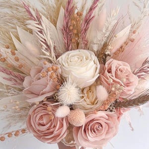 Wedding Bouquet - Bridal Bouquet - Boho Wedding Bouquet-Pink Rust Bouquet - Artificial Bride Flowers - Dried - Accessories