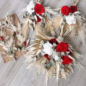 Wedding Bouquet - Bridal Bouquet - Boho Wedding Bouquet - Artificial Bride Flowers - Dried - Accessories