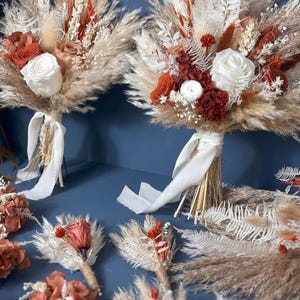Boho Wedding Bouquet - Bridal Bouquet - Boho Wedding Bouquet- Fall Bouquet - Artificial Bride Flowers - Dried flowers pampas - Accessories