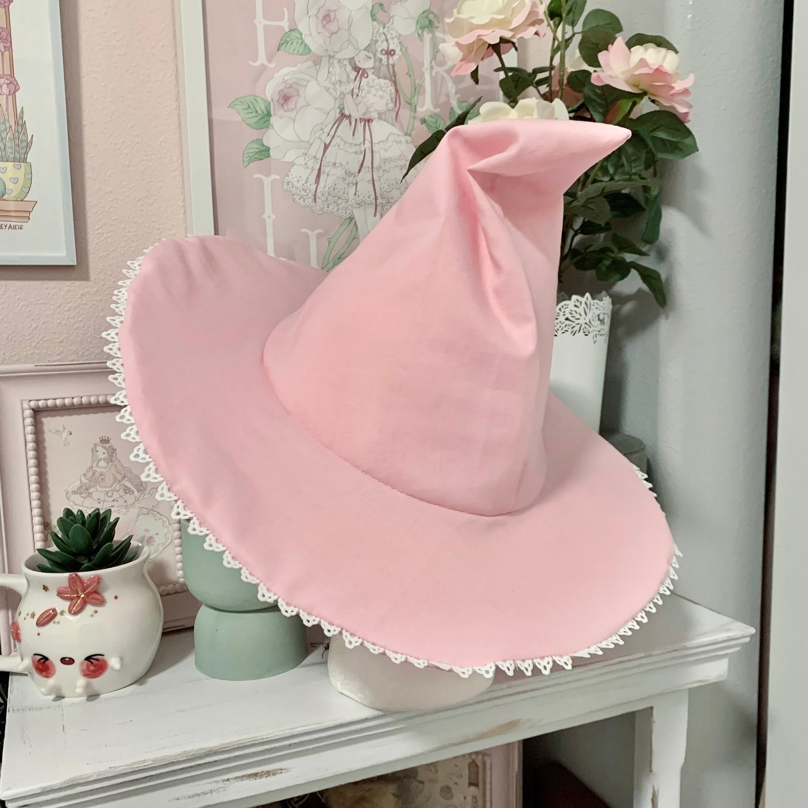 PINK Pastel Witch Hat Etsy