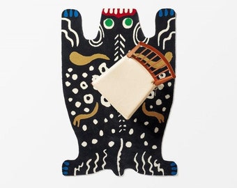 Tiger Tier Teppich Designer Individueller Scandi Teppich Handgefertigt Luxuriös Übergröße Tapis Mitte des Jahrhunderts modernes Geschenk Art-Deco-Bereich Boho MCM