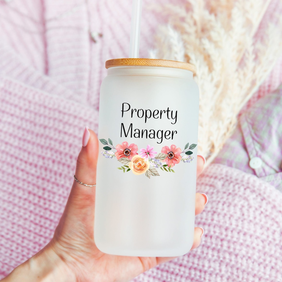 Property Manager Floral Cups Property Manager Personalized Etsy