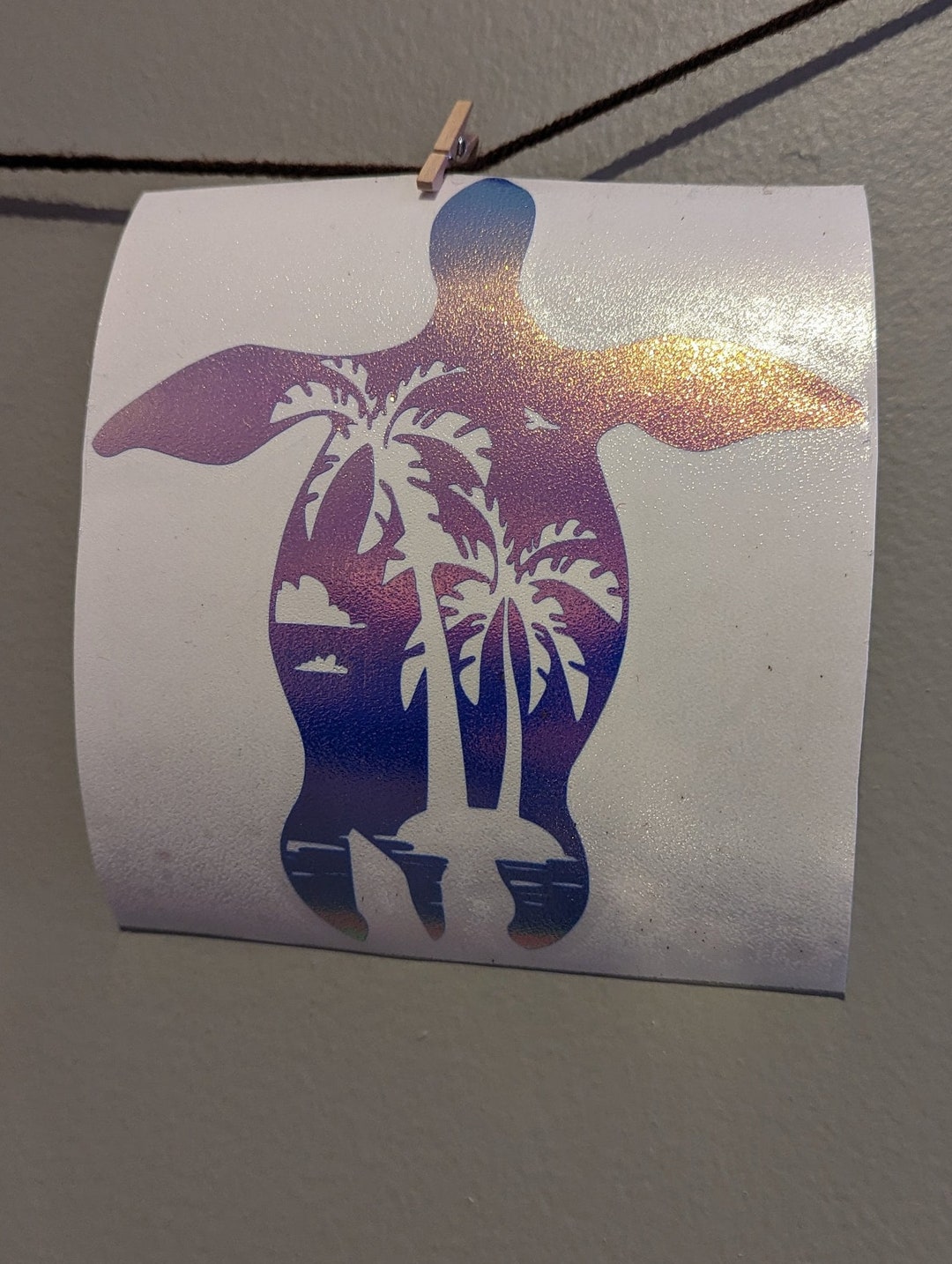 Turtle Palm Tree Window Decal Etsy