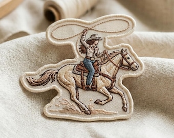 Western Cowgirl Embroidered Patch, Country Aesthetic Iron On Badge, Rodeo Girl Patches For Jacket Backpack Deco, Gift For Friends