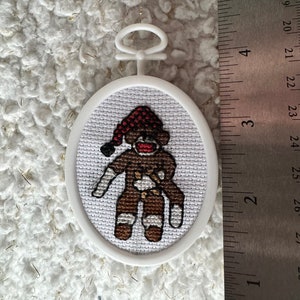 Sock Monkey Cross Stitch Wall Decor