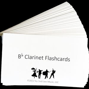 Aprende clarinete con tarjetas didácticas de clave de sol y digitaciones de clarinete