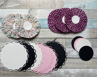 Rosetten Bastelpaket/Embellishments/Card Candys/Kartenaufleger/Verzierung/Scrapbooking